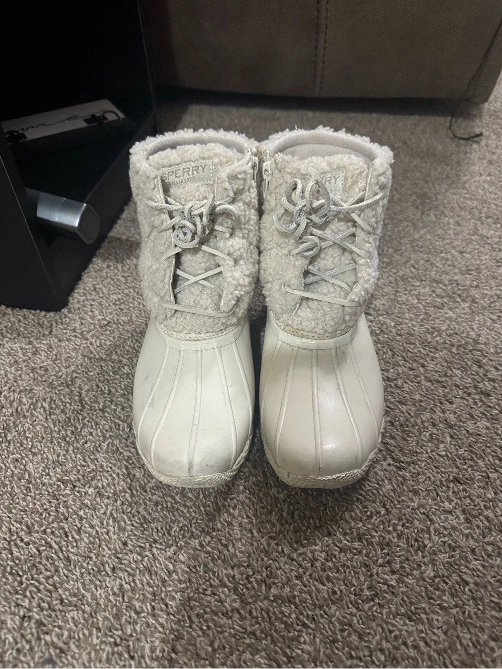 Sperry Cream Sherpa Duck Boots